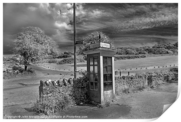 Telephone box. Print by John Morgan