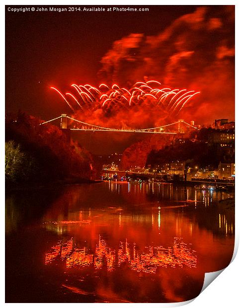  Bristols fireworks. Print by John Morgan