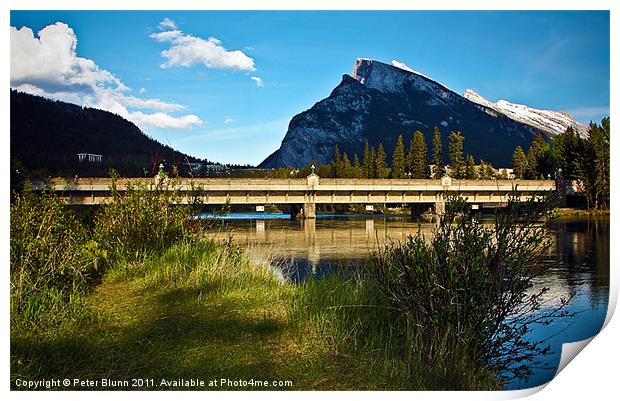 Rocky Mountain River Bridge Print by Peter Blunn