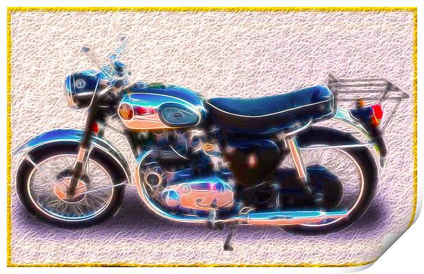 1959 BSA 500cc Shooting Star Classic Motorcycle Print by Peter Blunn