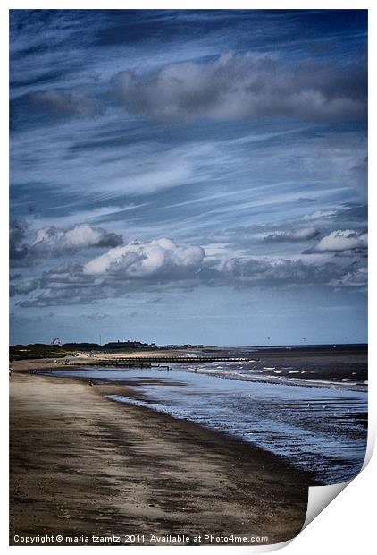 Skegness Beach Print by Maria Tzamtzi Photography