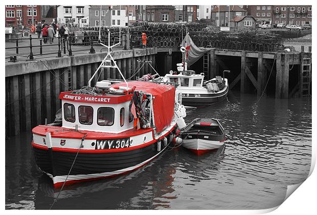 Red Boat Print by Maria Tzamtzi Photography