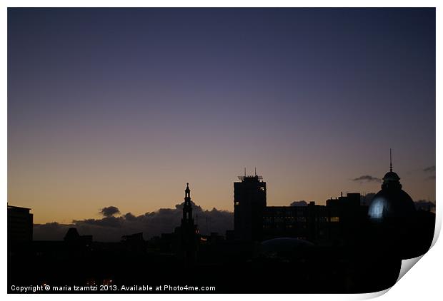 Leeds skyline Print by Maria Tzamtzi Photography