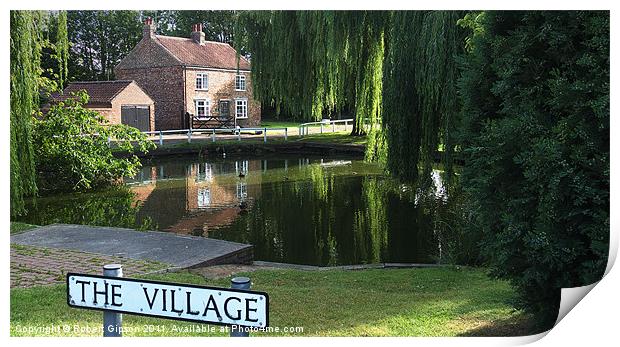 English Village Pond Print by Robert Gipson