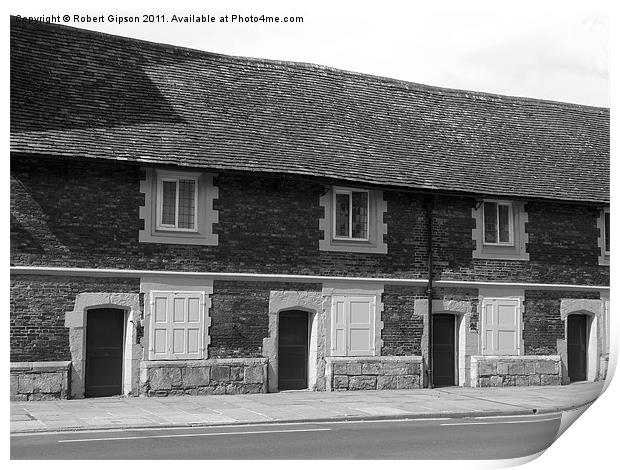 Olde York in Black and White Print by Robert Gipson