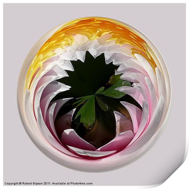Spherical Glass paperweight Lillysphere Print by Robert Gipson