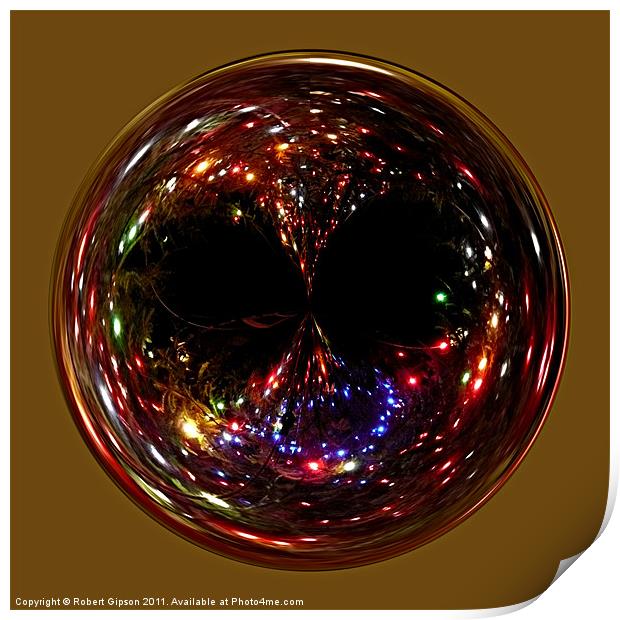 Spherical Christmas lights paperweight Print by Robert Gipson