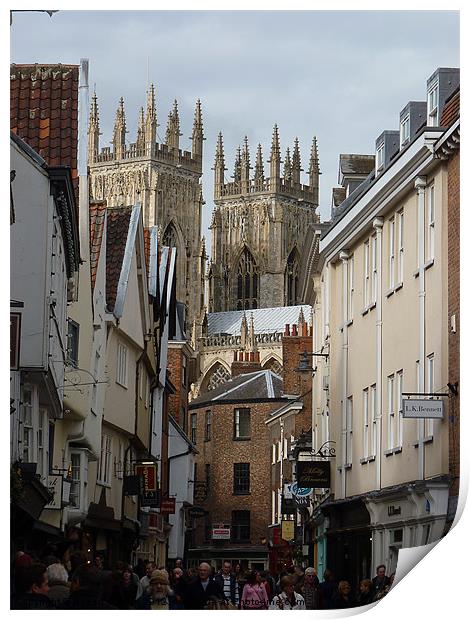Petergate to York Minster Print by Robert Gipson