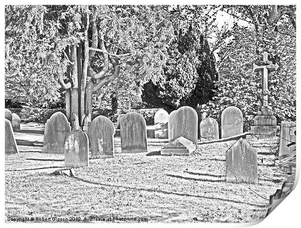 Village church graveyard Print by Robert Gipson