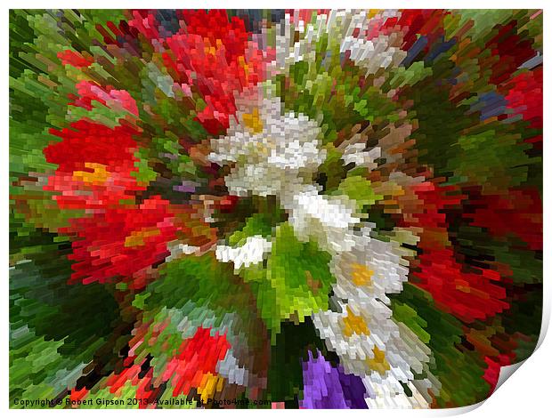 Flowers in Extrude Print by Robert Gipson