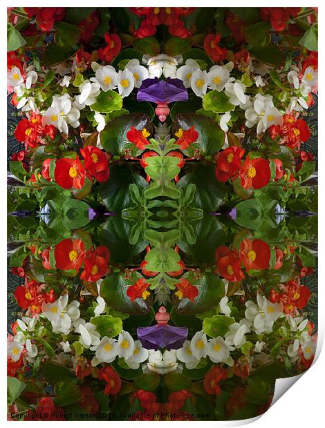 Wall of flowers Print by Robert Gipson