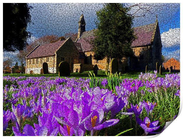 Church with Flowers Print by Robert Gipson