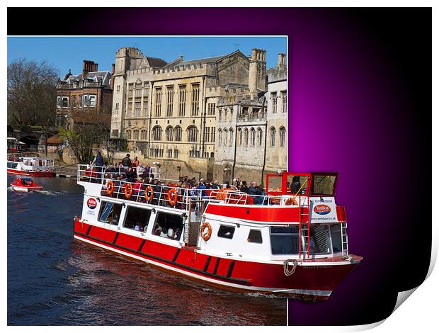 York Boat out of bounds on the river Ouse,York. Print by Robert Gipson
