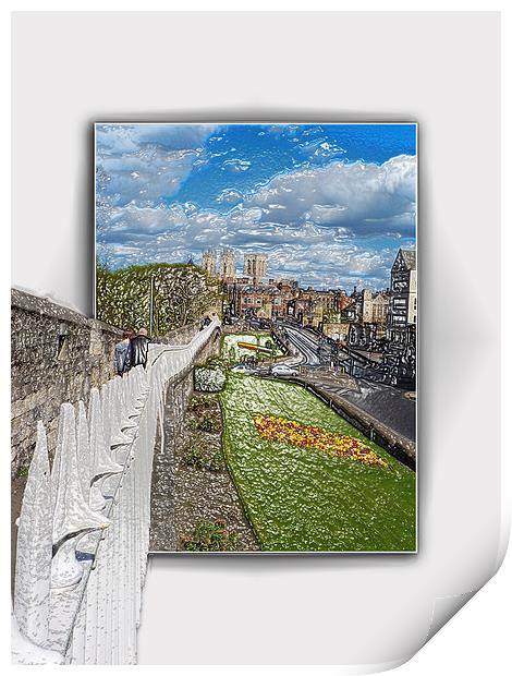 York from the city wall Print by Robert Gipson