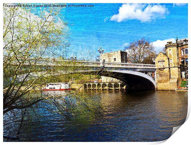  York City Lendal bridge with textured background Print by Robert Gipson