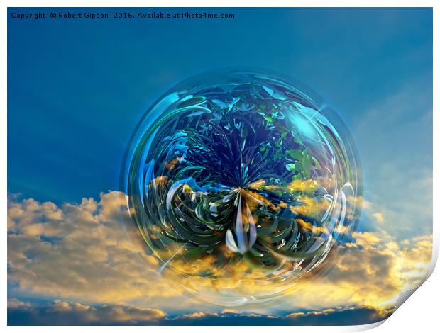 Earth bubble Print by Robert Gipson
