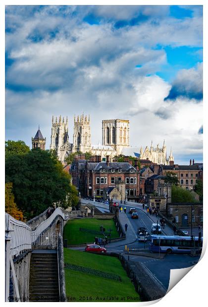 York Minster and walls Print by Robert Gipson