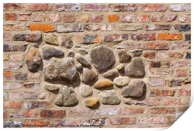 Brick and stone wall texture Print by Robert Gipson
