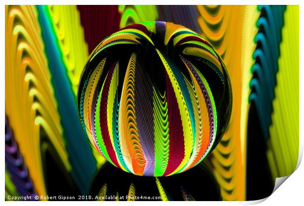 Abstract art Variation in the crystal globe. Print by Robert Gipson