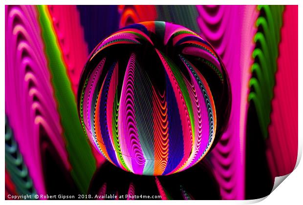 Abstract art Variation in the glass globe. Print by Robert Gipson