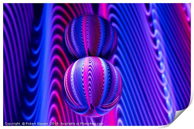 Abstract art Colours in Invert Glass Ball Print by Robert Gipson