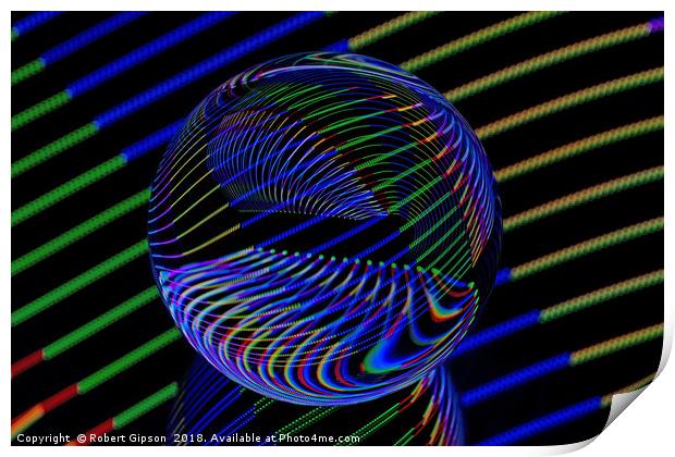 Abstract art Glass Ball lights Print by Robert Gipson