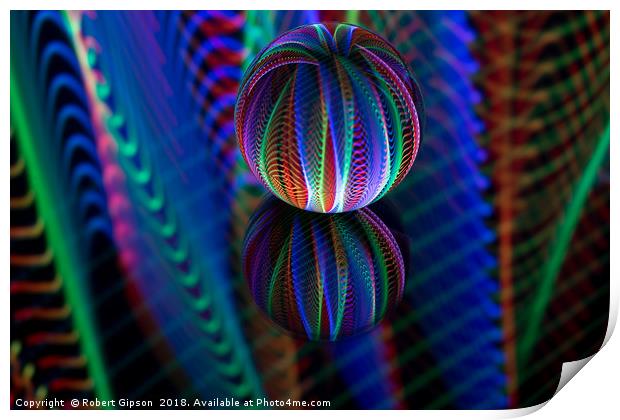 Abstract art Amazing colours in the crystal ball Print by Robert Gipson