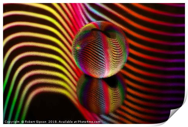 Abstract art Ocean ripple glass ball Print by Robert Gipson