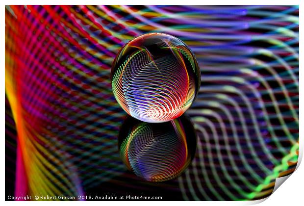 Abstract art Tartan glass ball Print by Robert Gipson