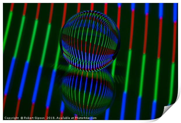 Abstract art Red,Green, blue in the crystal ball. Print by Robert Gipson