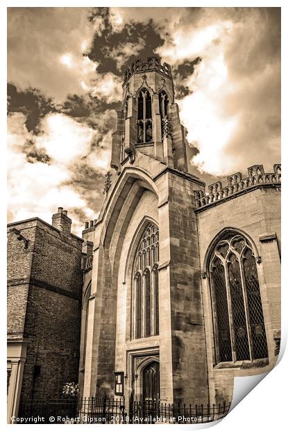 St Helen's Church, Stonegate, York. In Sepia. Print by Robert Gipson