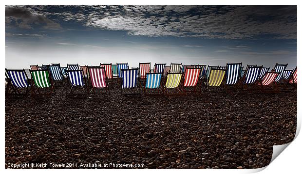 Deckchairs - Beer, Devon Canvases & Prints Print by Keith Towers Canvases & Prints