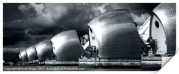Thames Barrier Print by Andy Wager