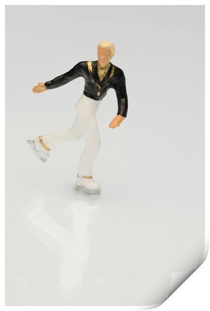 Balletic Male Skater Glides on Ice Print by Steve Purnell