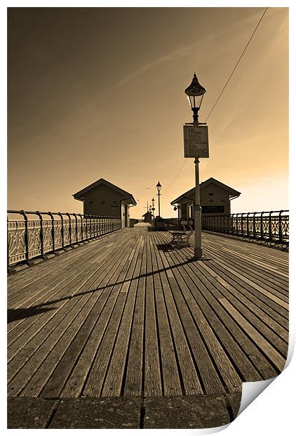 Penarth Pier in Sepia Print by Steve Purnell
