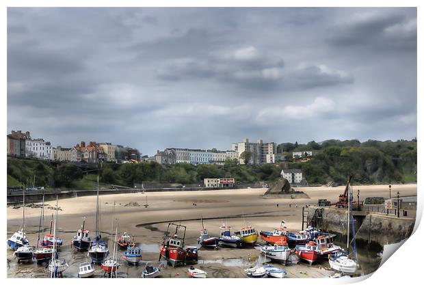 Tenby North Beach Harbour View Print by Steve Purnell