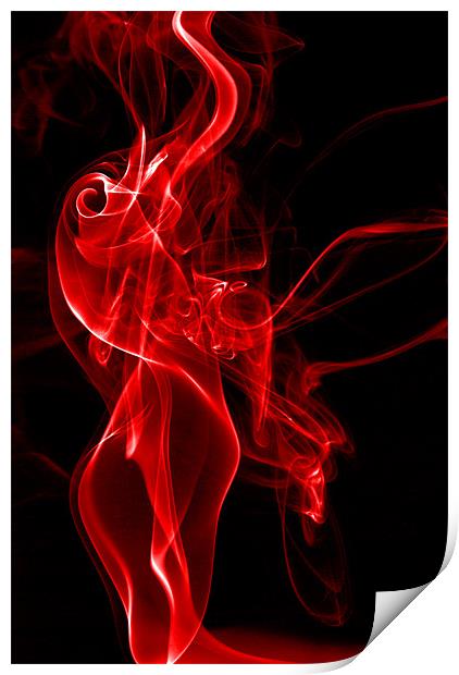 Red Smoke Print by Steve Purnell