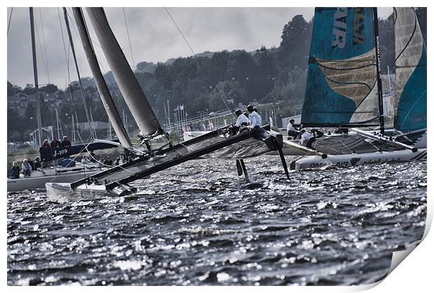 Extreme 40 Catamarans Racing Print by Steve Purnell