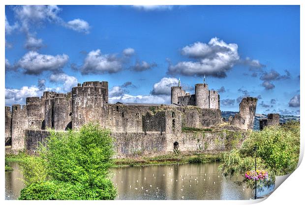 Caerphilly Castle Painterly Print by Steve Purnell