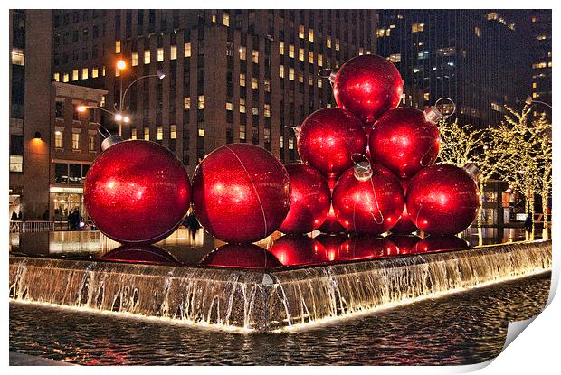Christmas On 5th Avenue Manhattan Print by Steve Purnell