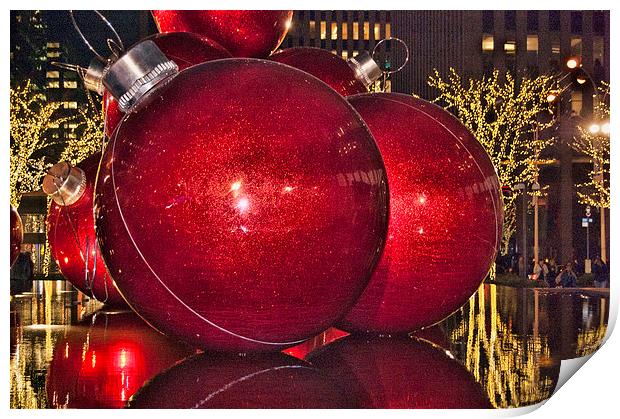 Christmas On 5th Avenue Manhattan 4 Print by Steve Purnell