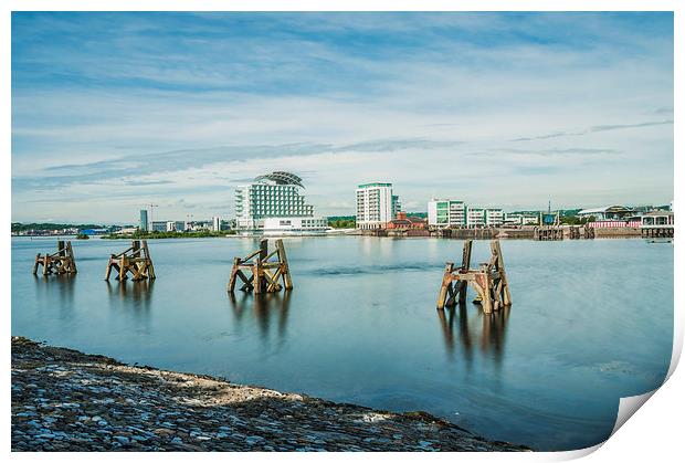 Cardiff Bay Towards St Davids Hotel Long Exposure Print by Steve Purnell
