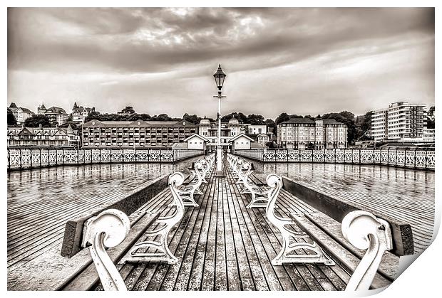 Penarth Pier 5 Black and White Print by Steve Purnell