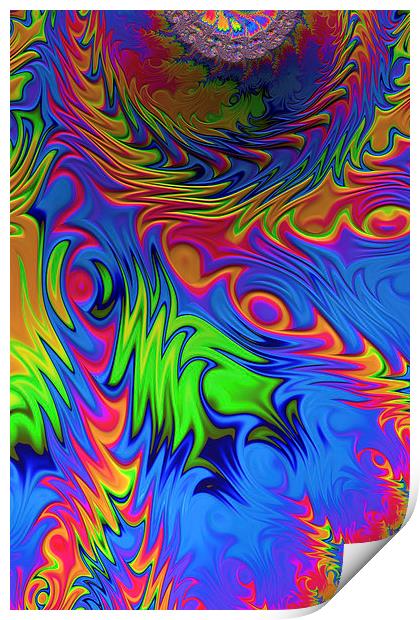 Rainbow Fractal Print by Steve Purnell