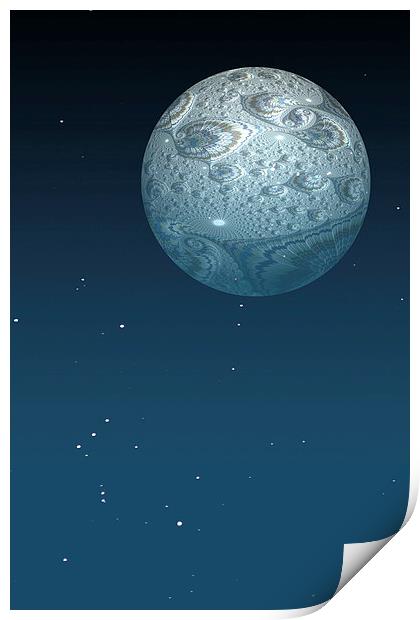  Fractal Moon Print by Steve Purnell