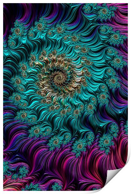 Aqua Swirl Print by Steve Purnell