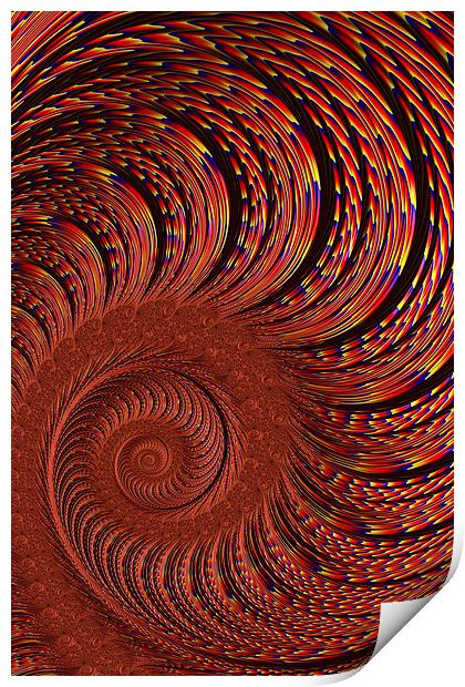 Fiery Spiral Print by Steve Purnell