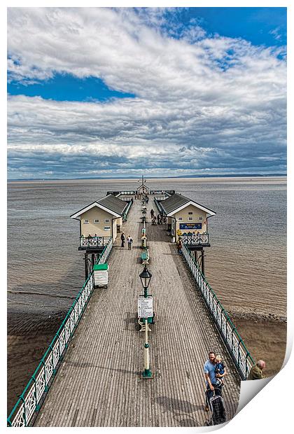 Looking Down The Pier 2 Print by Steve Purnell