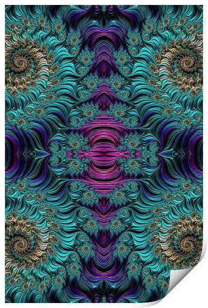 Aqua Swirl 2 Print by Steve Purnell