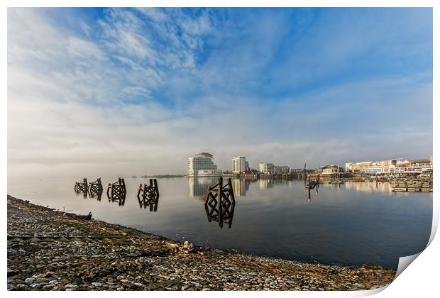 Fog In The Bay 3 Print by Steve Purnell